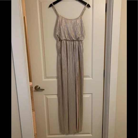 BCBGeneration | Dresses | Bcbgeneration Gold Pleated Maxi Dress | Poshmark